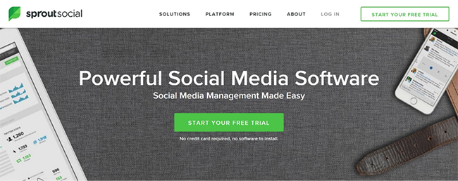 sproutsocial homepage hero section